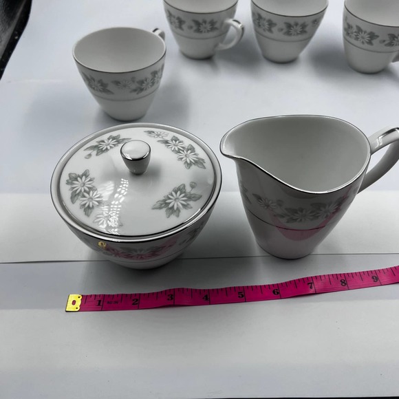 Mikasa #243 Japan Fine China Painted White Daisy Coffee Cups Sugar Dish Creamer - Picture 11 of 13